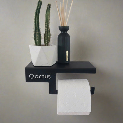 Qactus toiletrolhouder zwart rechts